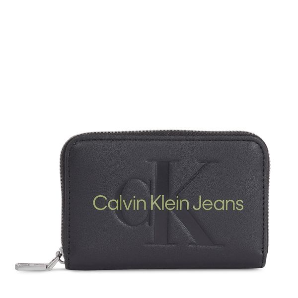 Calvin Klein Jeans Mali ženski novčanik Calvin Klein Jeans Sculpted Med Zip Around Mono K60K607229 Black/Dark Juniper 0GX