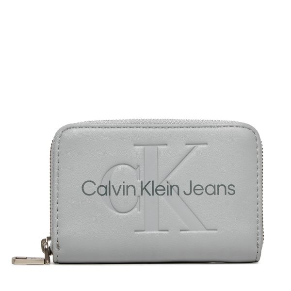 Calvin Klein Jeans Mali ženski novčanik Calvin Klein Jeans Sculpted Med Zip Around Mono K60K612255 Siva