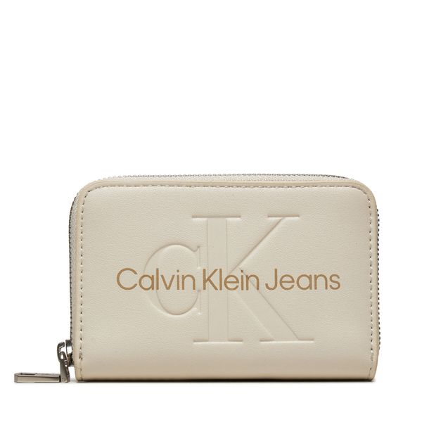 Calvin Klein Jeans Mali ženski novčanik Calvin Klein Jeans Zip Around Mono K60K612255 Écru