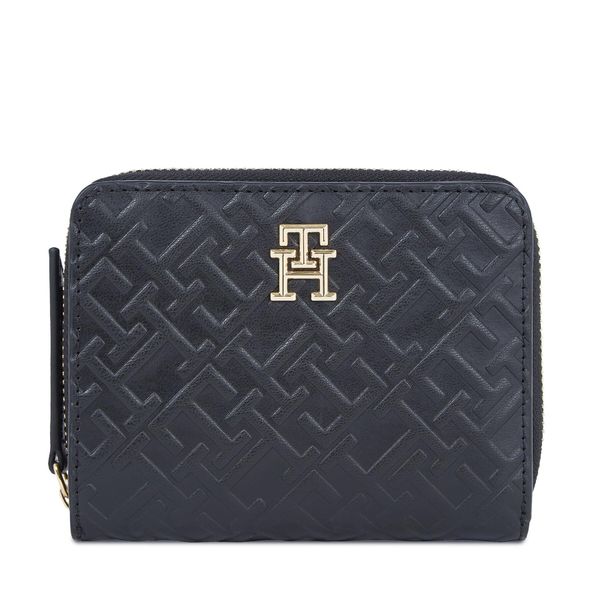 Tommy Hilfiger Mali ženski novčanik Tommy Hilfiger Th Refined Med Za Mono AW0AW15755 Black BDS