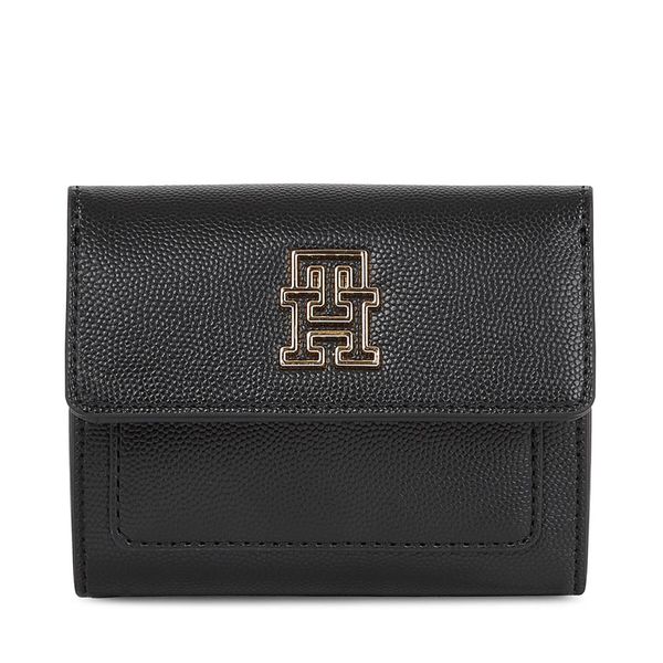 Tommy Hilfiger Mali ženski novčanik Tommy Hilfiger Th Timeless Med Flap W Bill AW0AW15258 Black BDS