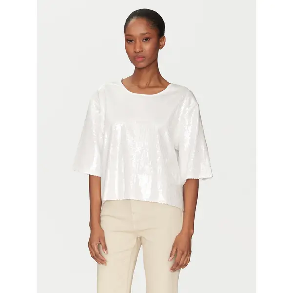 Marella Marella T-shirt Gardone 2513971024 Écru Boxy Fit