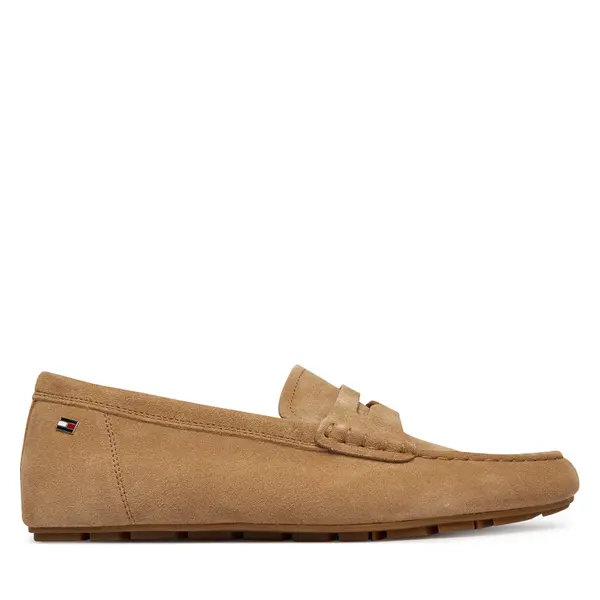 Tommy Hilfiger Mokasinke Tommy Hilfiger Flag Soft Suede Driver Loafer FW0FW08558 Smeđa