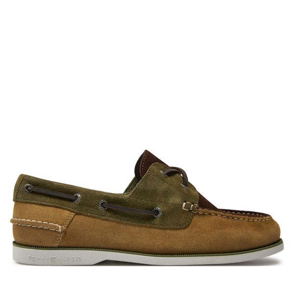 Tommy Hilfiger Mokasinke Tommy Hilfiger Th Boat Shoe Core C Block Suede FM0FM04630 Mash Green MSD