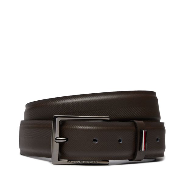 Tommy Hilfiger Muški remen Tommy Hilfiger Business Texture 3.5 Adj AM0AM12069 Smeđa