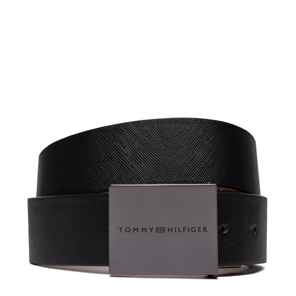 Tommy Hilfiger Muški remen Tommy Hilfiger Plaque Buckle 3.5 Rev AM0AM12063 Black/Cognac BDS