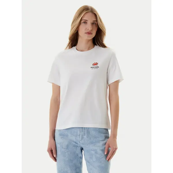 mustang Mustang T-shirt Monroe 1016513 Bijela Relaxed Fit