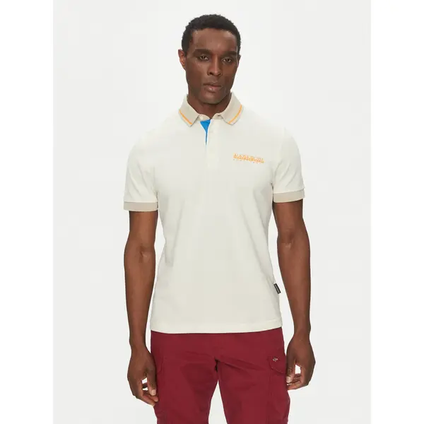 Napapijri Napapijri Polo E-Zeri NP0A4ID4 Écru Regular Fit