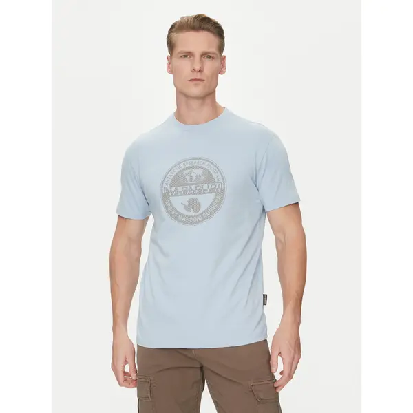Napapijri Napapijri T-shirt S-Bollo NP0A4I3C Svijetloplava Regular Fit