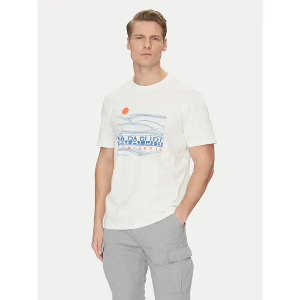 Napapijri Napapijri T-shirt S-Buti NP0A4INM Bijela Regular Fit
