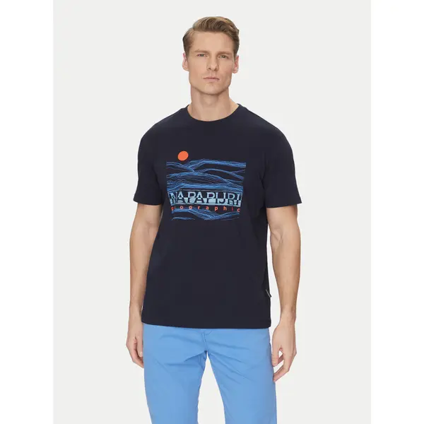 Napapijri Napapijri T-shirt S-Buti NP0A4INM Tamnoplava Regular Fit