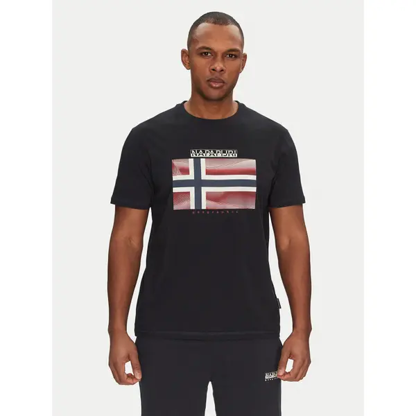 Napapijri Napapijri T-shirt S-Lari NP0A4IE59411 Crna Regular Fit