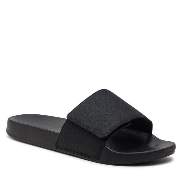 Calvin Klein Natikače Calvin Klein Adj Pool Slide Jaq Mono HM0HM01438 Black Mono Jacquard 0GK