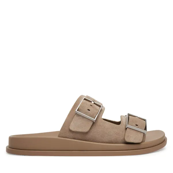 Calvin Klein Natikače Calvin Klein City Sandal Buckle Suede HW0HW03130 Bež
