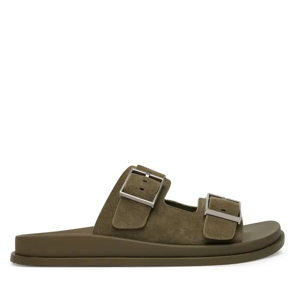 Calvin Klein Natikače Calvin Klein City Sandal Buckle Suede HW0HW03130 Zelena