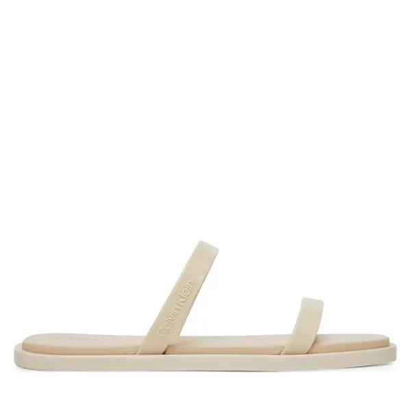 Calvin Klein Natikače Calvin Klein Double Bar Slide - Jelly HW0HW02417 Écru