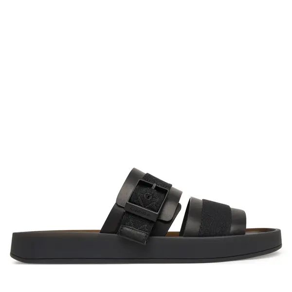 Calvin Klein Natikače Calvin Klein Ergon Buckle Sandal Wb Lth Aop HM0HM02096 Crna