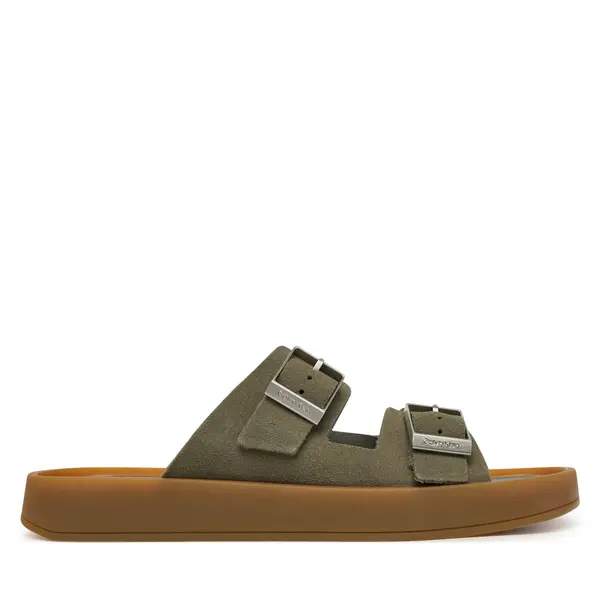 Calvin Klein Natikače Calvin Klein Ergon Double Bar Sandal Su HM0HM02094 Zelena
