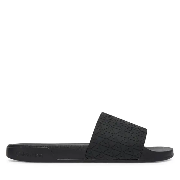 Calvin Klein Natikače Calvin Klein Ess Slid Pu Aop HM0HM02110 Crna