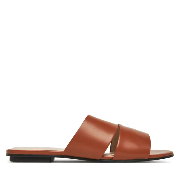Calvin Klein Natikače Calvin Klein Flat Slide - Lth 2 Straps HW0HW02365 Smeđa