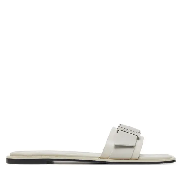 Calvin Klein Natikače Calvin Klein Flat Slide W/Buckle - Lth HW0HW02490 Siva