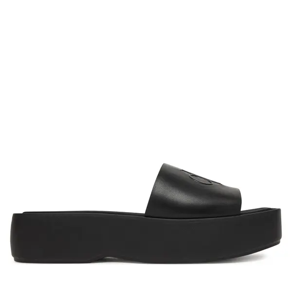 Calvin Klein Natikače Calvin Klein Flatf Sndl Lth Mg HW0HW03026 Crna