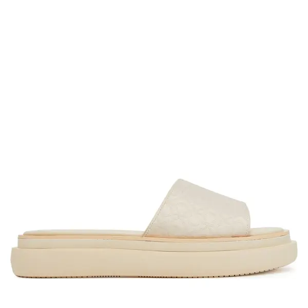 Calvin Klein Natikače Calvin Klein Flatform Slide Jacq HW0HW02461 Écru