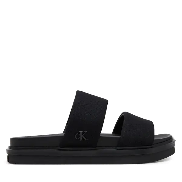 Calvin Klein Jeans Natikače Calvin Klein Jeans Flat Molded Dbl Bar Sandal Cv YM0YM01222 Crna