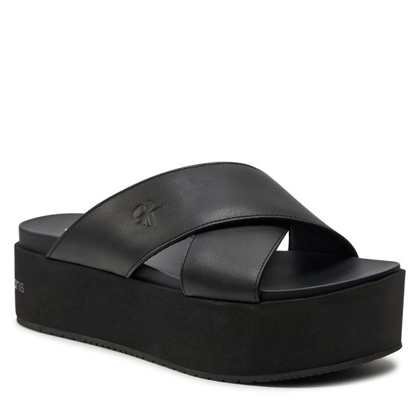 Calvin Klein Jeans Natikače Calvin Klein Jeans Flatform Cross Mg Uc YW0YW01349 Triple Black 0GT