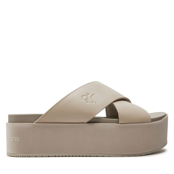 Calvin Klein Jeans Natikače Calvin Klein Jeans Flatform Cross Mg Uc YW0YW01349 Triple Eggshell ACF