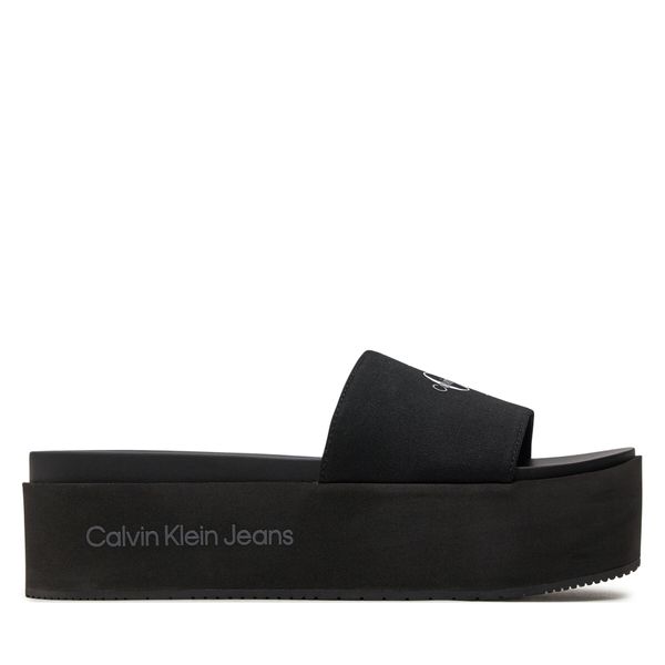Calvin Klein Jeans Natikače Calvin Klein Jeans Flatform Sandal Met YW0YW01036 Crna