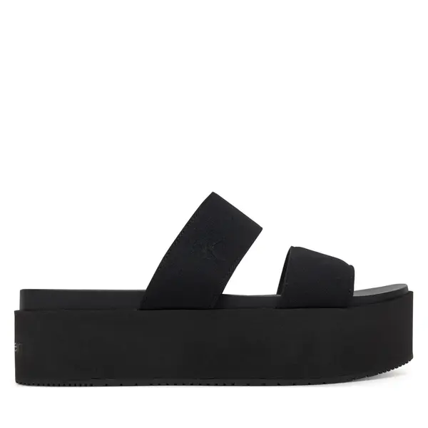 Calvin Klein Jeans Natikače Calvin Klein Jeans Flatform Sandal Webbing In YW0YW01789 Crna