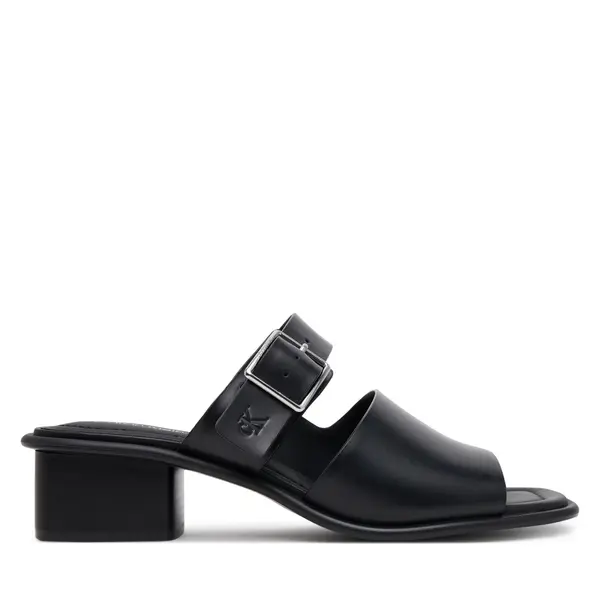 Calvin Klein Jeans Natikače Calvin Klein Jeans Heel Square Mg Buckle Lth YW0YW01701 Crna