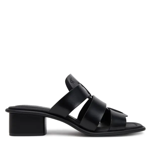 Calvin Klein Jeans Natikače Calvin Klein Jeans Heel Square Mg Lth YW0YW01702 Crna