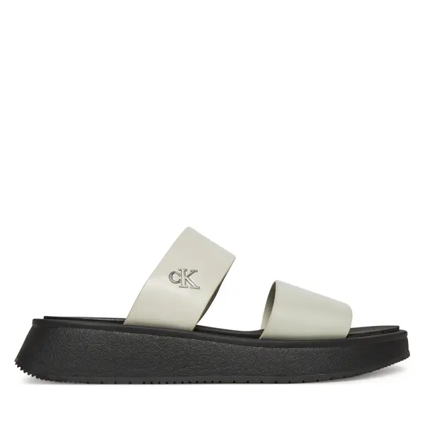 Calvin Klein Jeans Natikače Calvin Klein Jeans Sandal Slide Double Strap YW0YW01694 Bijela