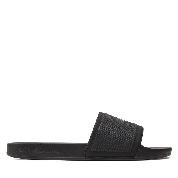 Calvin Klein Jeans Natikače Calvin Klein Jeans Slide Institutional Metallic YM0YM01018 Crna
