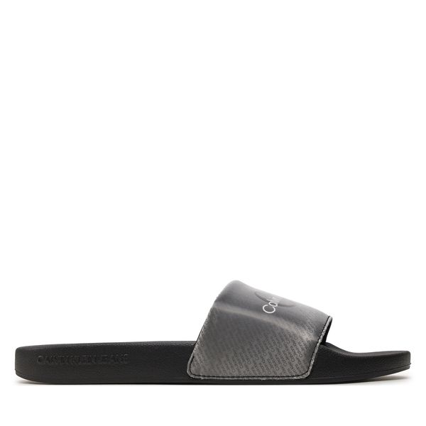 Calvin Klein Jeans Natikače Calvin Klein Jeans Slide Lenticular YM0YM00953 Black/Silver 0GN