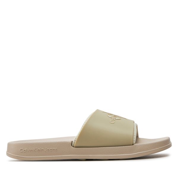 Calvin Klein Jeans Natikače Calvin Klein Jeans Slide Monogram Tpu Ml Wn YW0YW00585 Eggshell/Creamy White 0F4