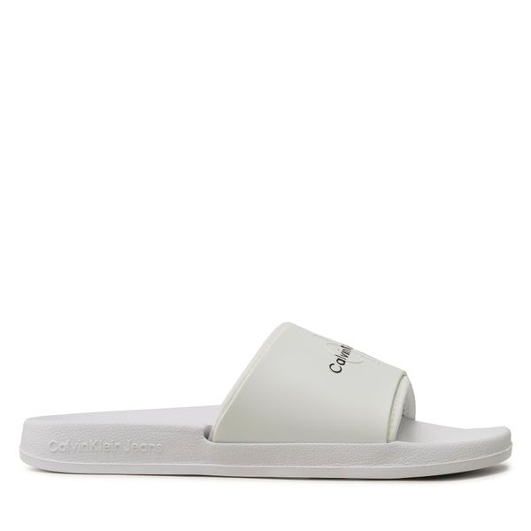 Calvin Klein Jeans Natikače Calvin Klein Jeans Slide Monogram Tpu YM0YM00361 White YBR