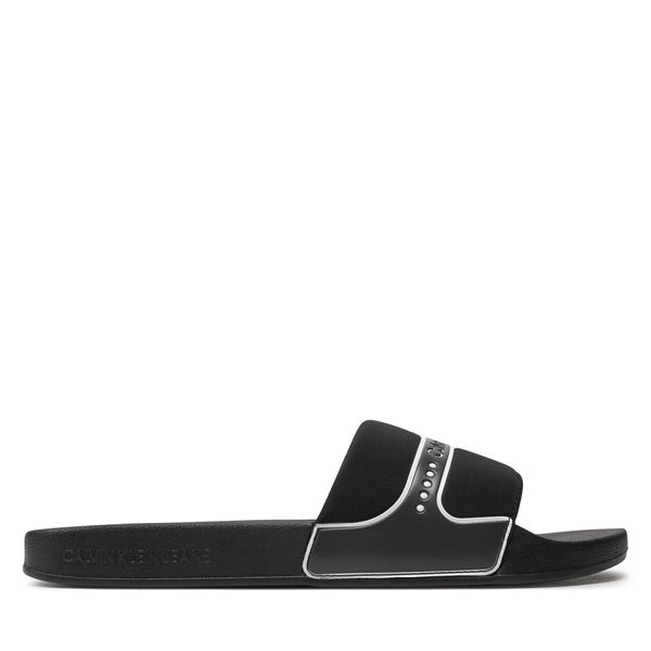 Calvin Klein Jeans Natikače Calvin Klein Jeans Slide Neoprene Snap YM0YM00960 Crna