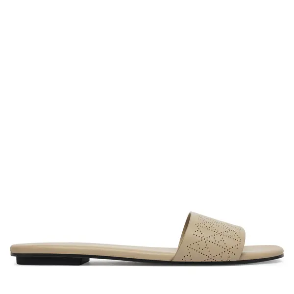 Calvin Klein Natikače Calvin Klein Org Flat Sndl One Bar Lth Aop HW0HW02857 Bež