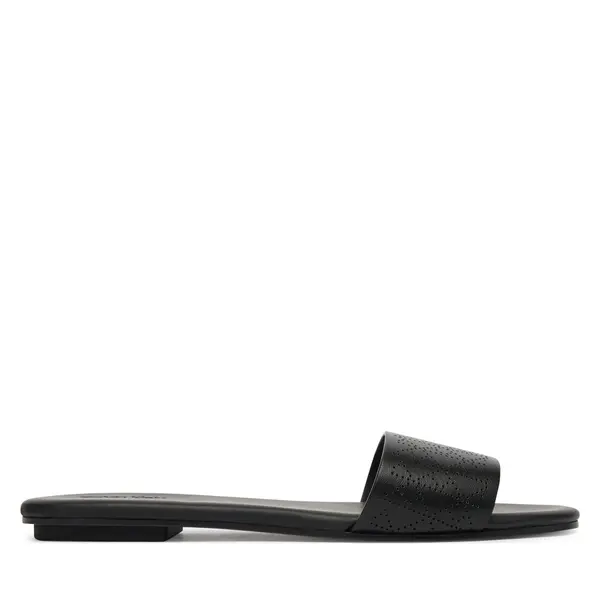 Calvin Klein Natikače Calvin Klein Org Flat Sndl One Bar Lth Aop HW0HW02857 Crna