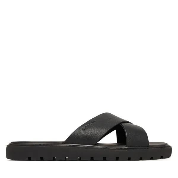 Calvin Klein Natikače Calvin Klein Sq Molded Sandal Xcross Lth HM0HM02235 Crna