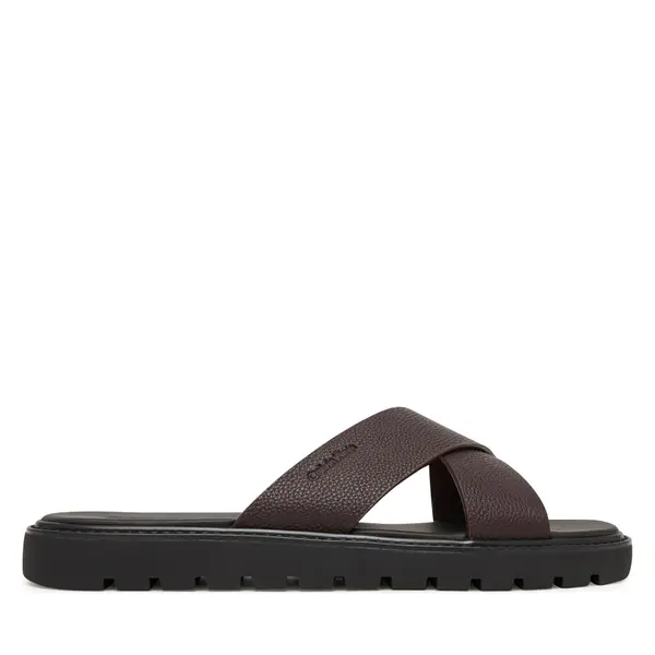 Calvin Klein Natikače Calvin Klein Sq Molded Sandal Xcross Lth HM0HM02235 Smeđa