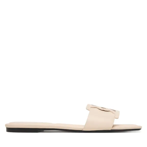 Calvin Klein Natikače Calvin Klein Square Flat Sandal Emblem HW0HW03128 Écru