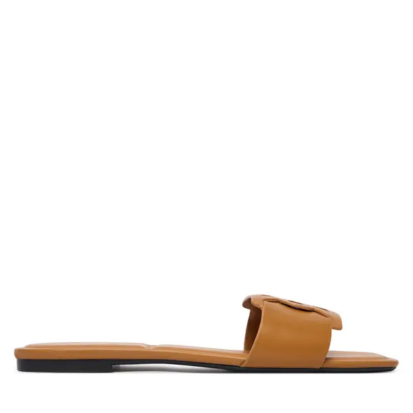 Calvin Klein Natikače Calvin Klein Square Flat Sandal Emblem HW0HW03128 Smeđa