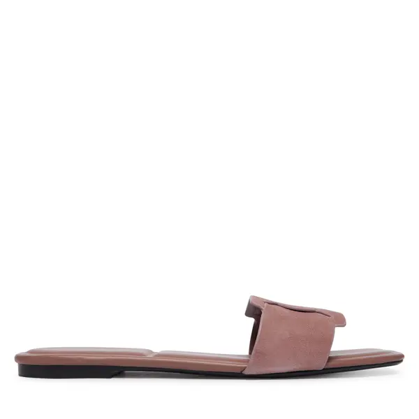 Calvin Klein Natikače Calvin Klein Square Flat Sndl Embl Suede HW0HW03055 Bež