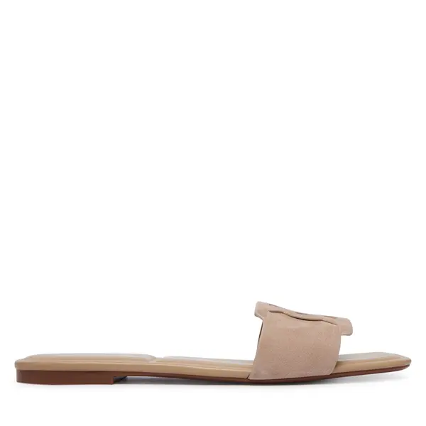 Calvin Klein Natikače Calvin Klein Square Flat Sndl Embl Suede HW0HW03055 Bež