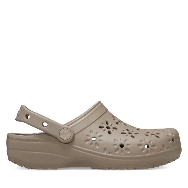 Crocs Natikače Crocs Classic Floral Cut Out Clog 210927 Smeđa