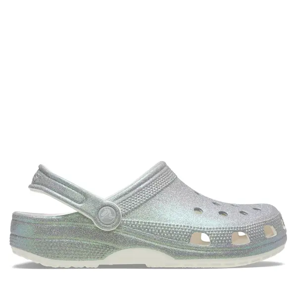 Crocs Natikače Crocs Classic Iridescent Glitter Clog 211005 Srebrna